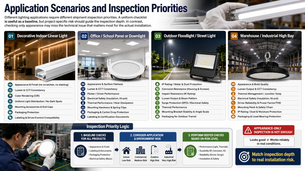 Application Scenarios and Inspection Priorities - Custom LED Lighting & OEM LED Modules Supplier Application Scenarios and Inspection Priorities
