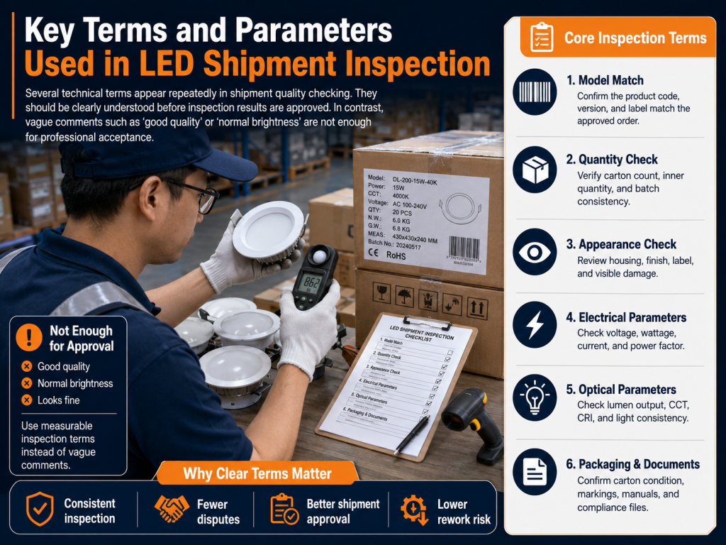 Key Terms and Parameters Used in LED Shipment Inspection - Custom LED Lighting & OEM LED Modules Supplier Key Terms and Parameters Used in LED Shipment Inspection