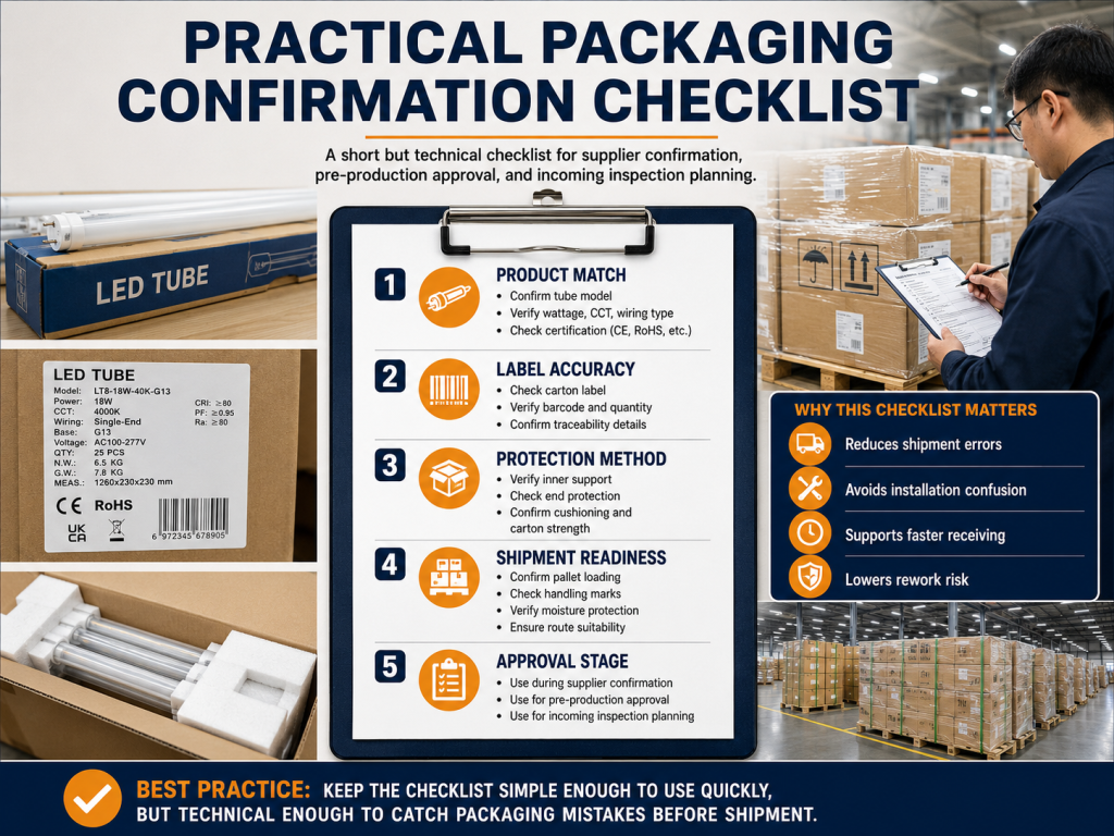 Practical Packaging Confirmation Checklist - Custom LED Lighting & OEM LED Modules Supplier Practical Packaging Confirmation Checklist