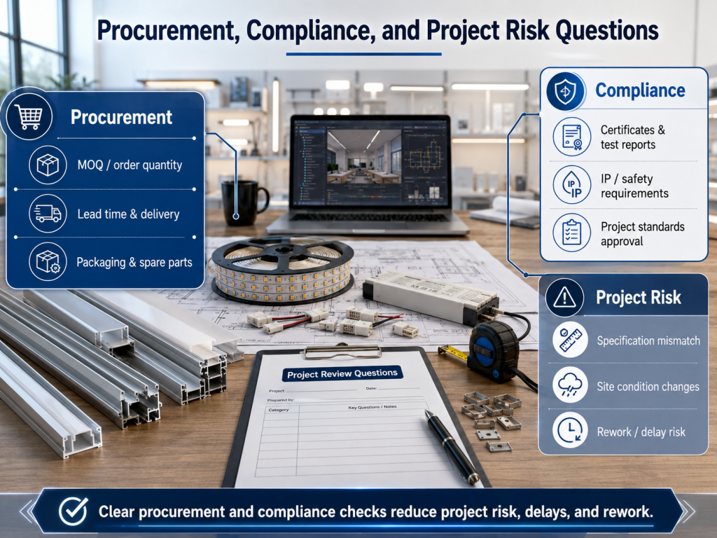 Procurement, Compliance, and Project Risk Questions - Custom LED Lighting & OEM LED Modules Supplier Procurement, Compliance, and Project Risk Questions