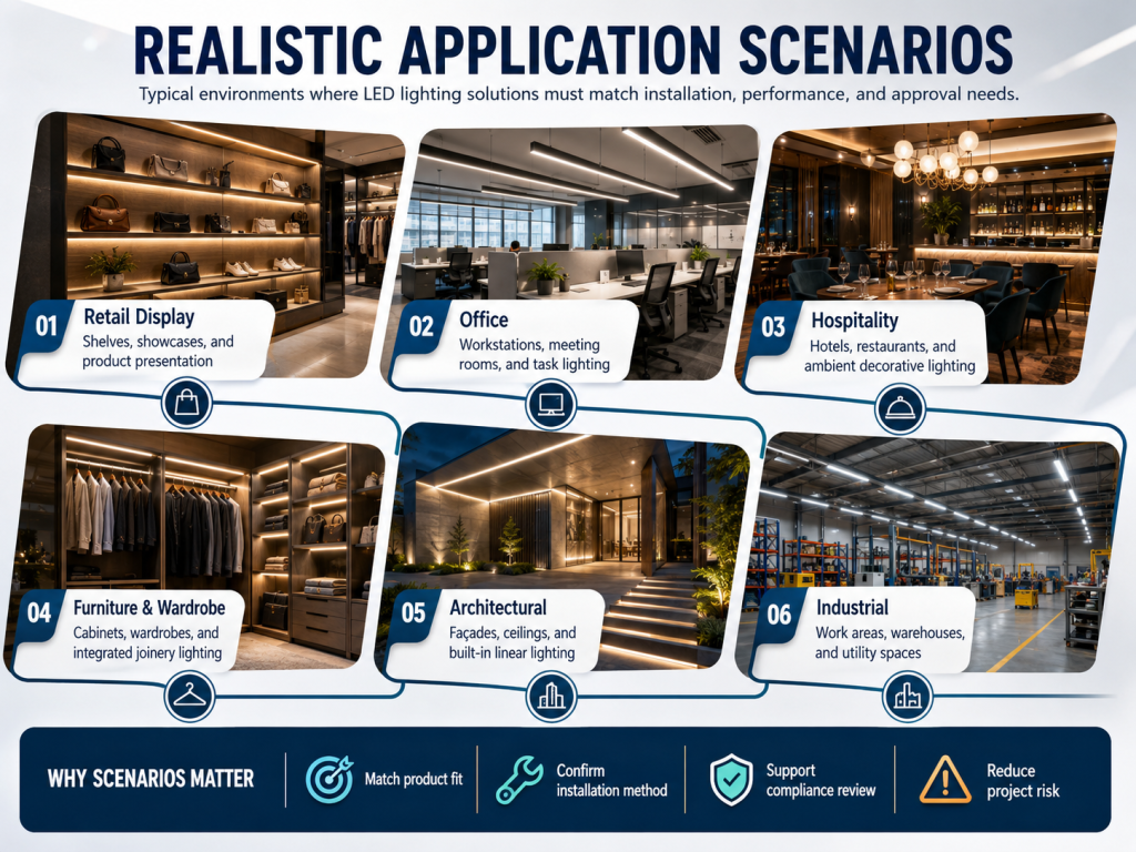 Realistic Application Scenarios - Custom LED Lighting & OEM LED Modules Supplier Realistic Application Scenarios