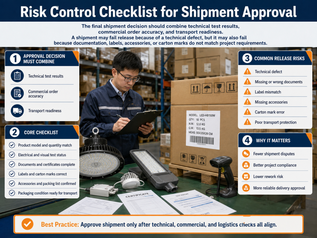 Risk Control Checklist for Shipment Approval - Custom LED Lighting & OEM LED Modules Supplier Risk Control Checklist for Shipment Approval
