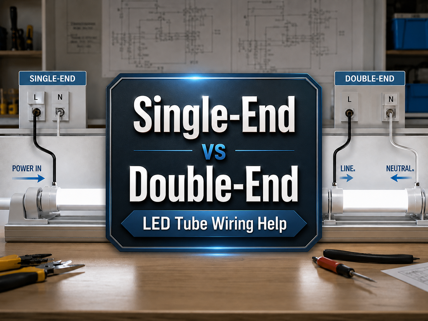 single-end vs double-end LED tube wiring