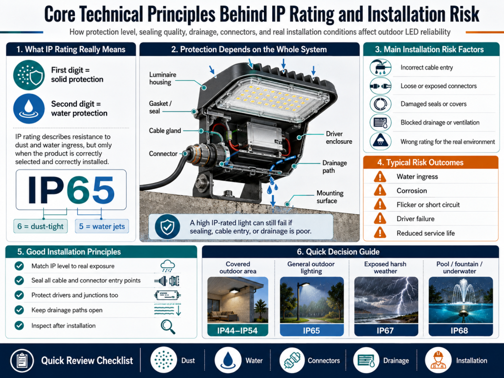 Core Technical Principles Behind IP Rating and Installation Risk - Custom LED Lighting & OEM LED Modules Supplier Core Technical Principles Behind IP Rating and Installation Risk