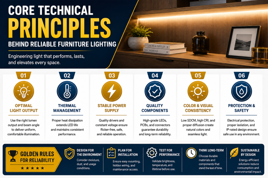 Core Technical Principles Behind Reliable Furniture Lighting