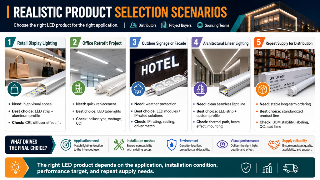 Realistic Product Selection Scenarios - Custom LED Lighting & OEM LED Modules Supplier Realistic Product Selection Scenarios