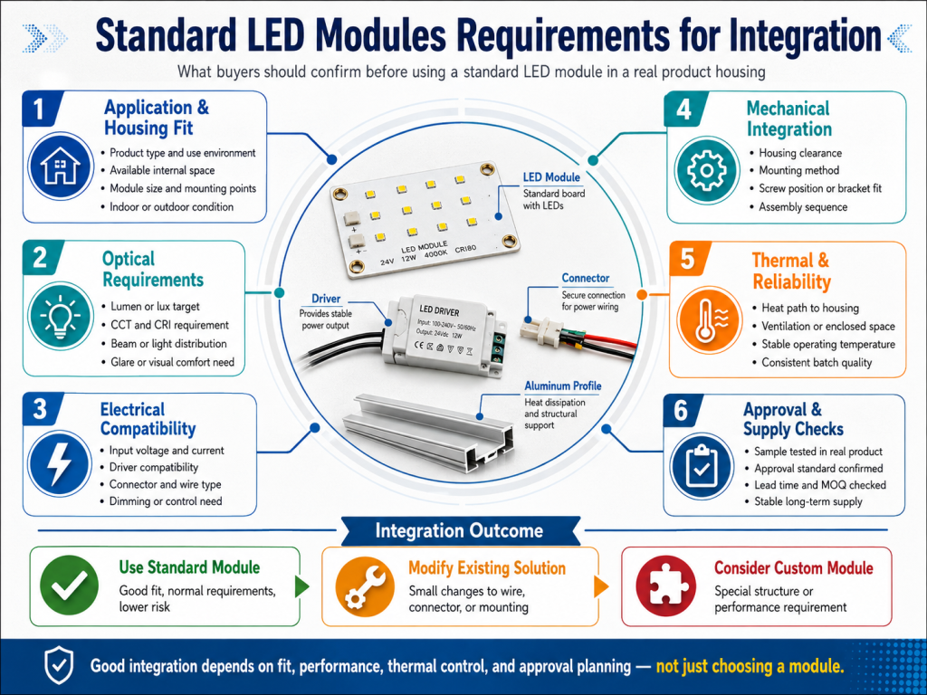 standard LED modules requirements for integration