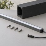 Complete unbranded pergola LED lighting concept with matching mounting and protected connection parts