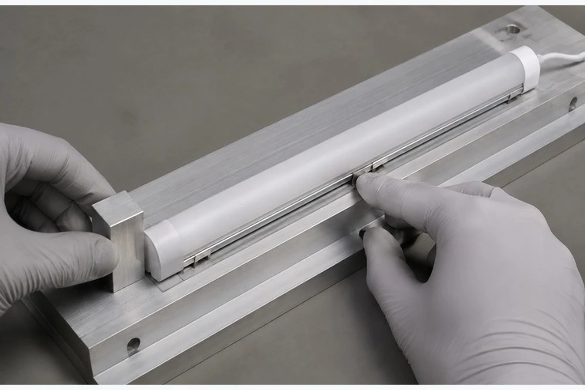 Unpowered tubular assembly detail showing physical access to a retained cover and support
