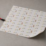 LED light sheet concept with a grid of LEDs and an edge power lead