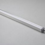 Shower niche lighting concept with a closed silver bar, opal face and sealed gray lead transition