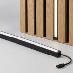 slat wall lighting concept with its finished diffuser, mounting interface and protected lead