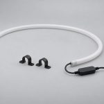 trampoline led lights concept with its finished diffuser, mounting interface and protected lead