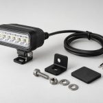 wheelchair lights concept assembly with its mounting parts and protected lead
